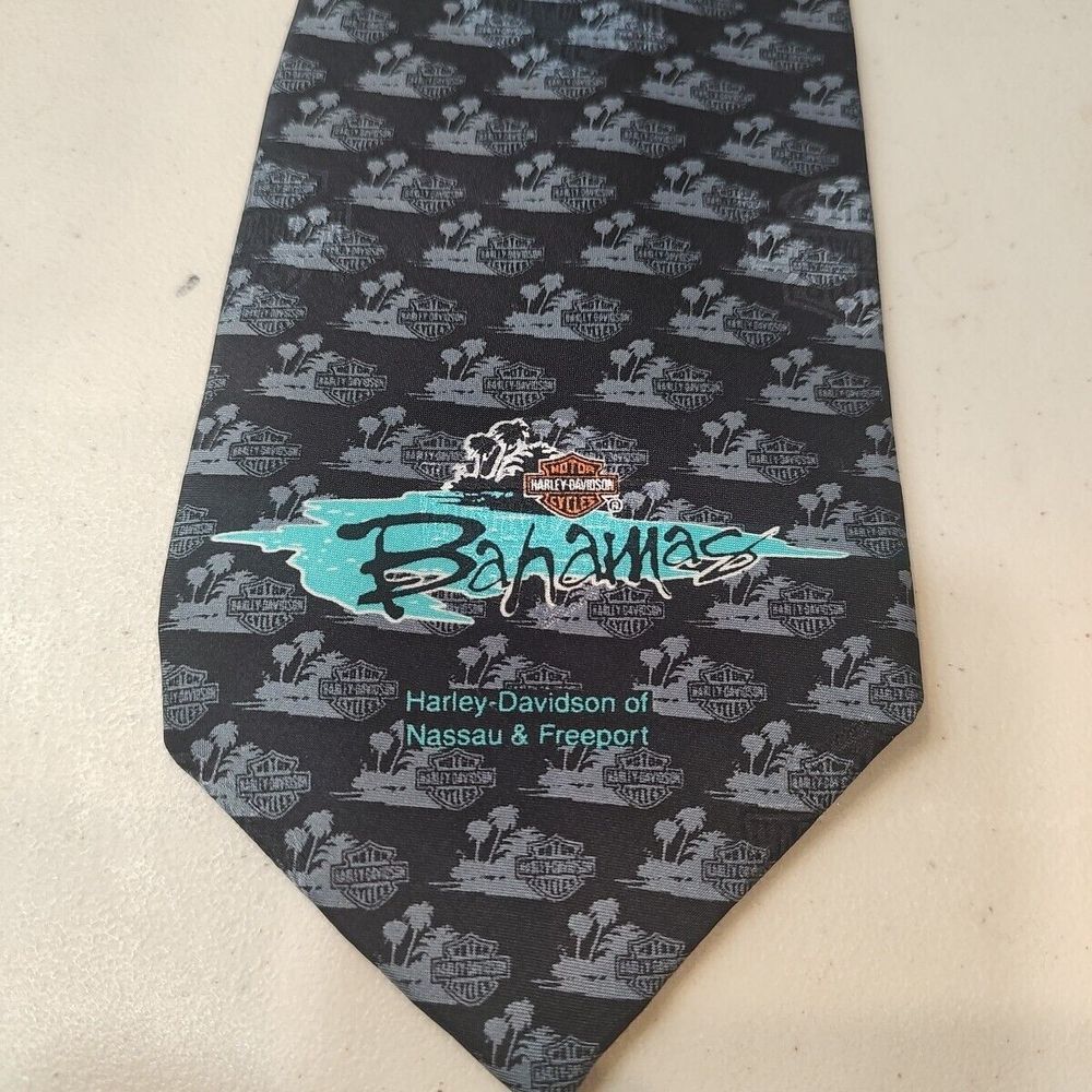 Silk Harley Davidson TIE Ralph Marlin‎ Bahamas Nassau Freeport Necktie Holiday